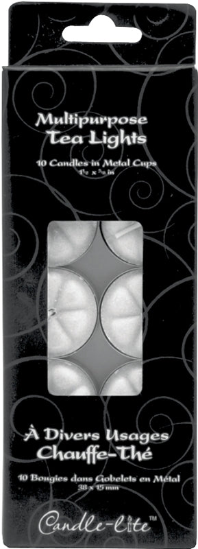 CANDLE-LITE 1049595 Tea Light Candle, White Candle