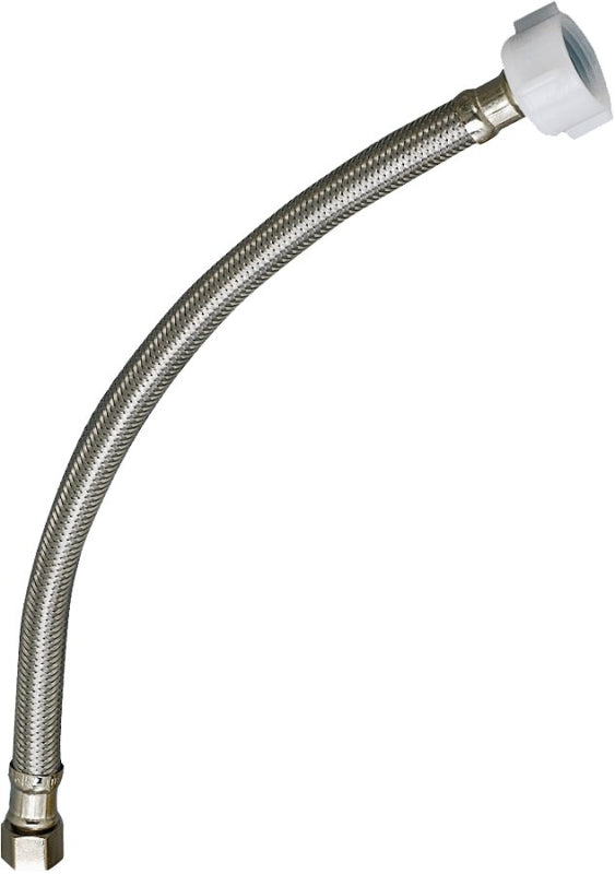 Plumb Pak EZ Series PP23807 Toilet Supply Tube, 3/8 in Inlet, Compression Inlet, 7/8 in Outlet, Ballcock Outlet, 16 in L