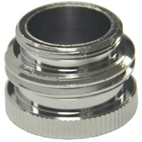 Danco 10509 Hose Aerator Adapter, 55/64 x 3/4 x 55/64 in, Male/GHTM x Female, Brass, Chrome-Plated