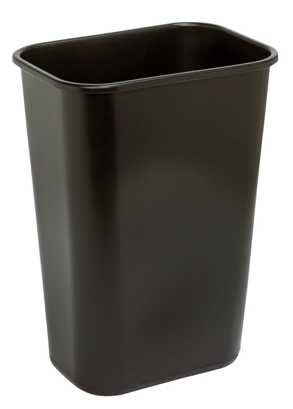 Continental Commercial 4114BK Waste Basket, 41.125 qt Capacity, Plastic, Black, 19-7/8 in H