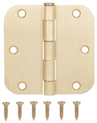 HINGE DR RD 3.5X3.5IN SAT BRS