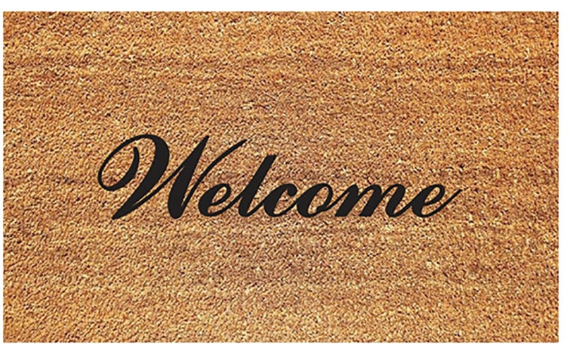 77FLFWL627 TAN WELCOME 16X27IN