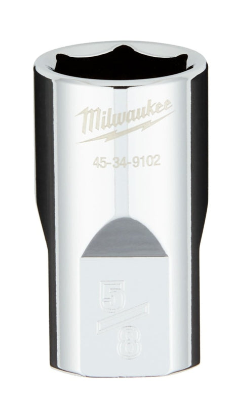 Milwaukee 45-34-9102 Socket, 5/8 in Socket, Standard Socket, 0.86 in OAL, 1/2 in Drive, 6 -Point, Chrome Vanadium Steel