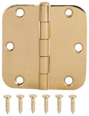 HINGE DR RD 3.5X3.5IN BRT BRS