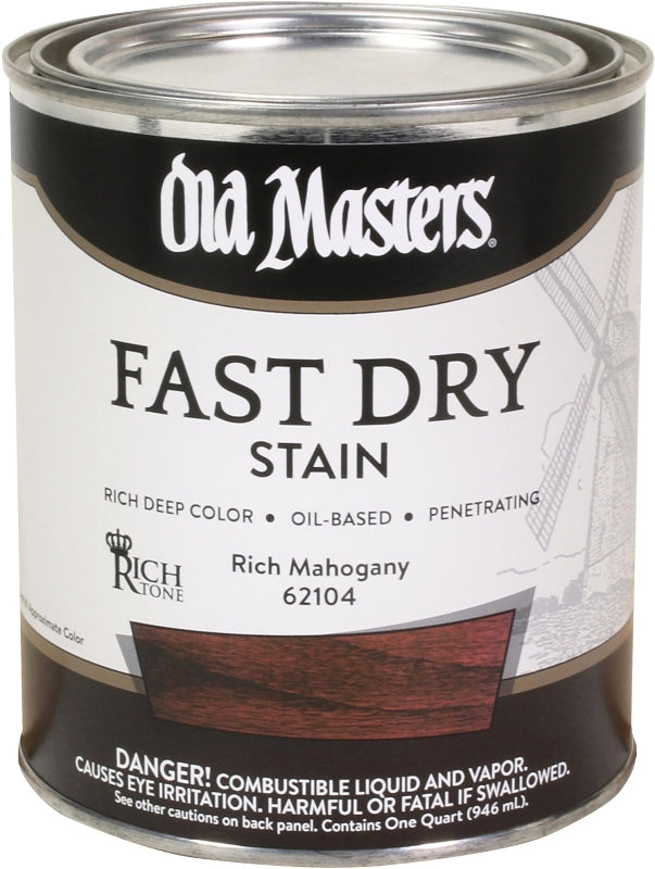 Old Masters 62104 Fast Dry Stain, Rich Mahogany, Liquid, 1 qt