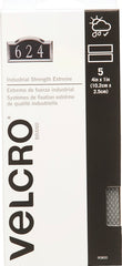VELCRO Brand 90800 Hook and Loop Fastener, 1 in W, 4 in L, Nylon, Titanium, Rubber Adhesive