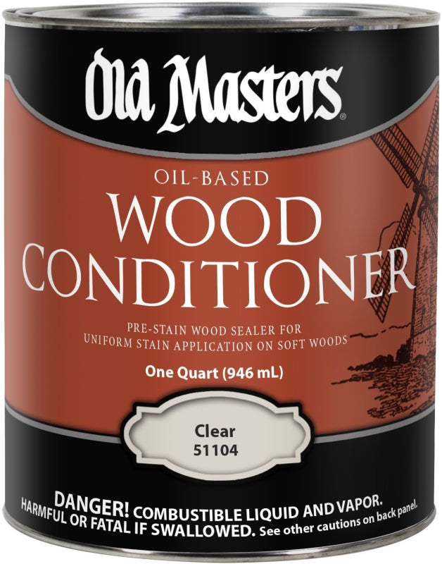 Old Masters 51104 Wood Conditioner, Clear, Liquid, 1 qt