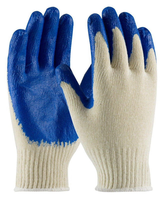 PIP 39-C122/L Coated Gloves, L, 9.8 in L, Continuous Knit Cuff, Natural Rubber Latex Coating, Cotton/Polyester Glove