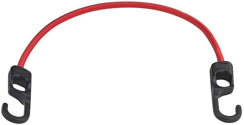 ProSource FH4032 Stretch Cord, 9 mm Dia, 24 in L, Polypropylene, Red, Hook End