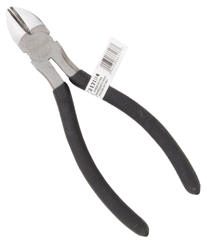 Vulcan PC417-5 Diagonal Cutting Plier, 6 in OAL, 1.2 mm Cutting Capacity, 1.5 in Jaw Opening, Black Handle