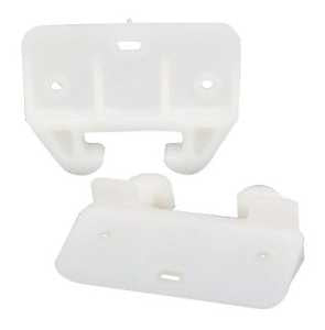 US Hardware WP-8813C Series Drawer Guide, For: 1-1/8 in Track, Plastic, White