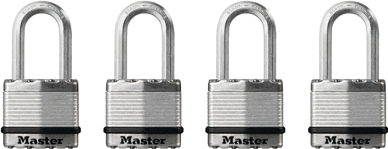 Master Lock Magnum Series M1BLCQLFHC Padlock, Alike Key, 5/16 in Dia Shackle, Boron Carbide Shackle, Steel Body