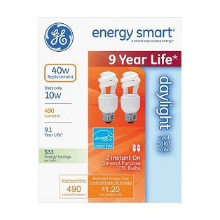GE 10W CFL Daylight 2PK