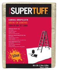 Trimaco 51121 Drop Cloth, 12 ft L, 9 ft W, 29 mil Thick, Canvas, Tan