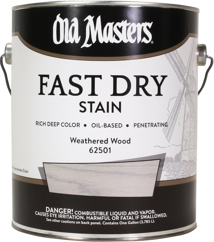 Old Masters 62501 Fast Dry Stain, Weathered Wood, Liquid, 1 gal