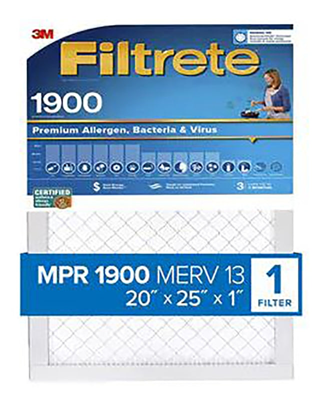 Filtrete UA03-4 Air Filter, 25 in L, 20 in W, 13 MERV, 1900 MPR, Polypropylene Frame