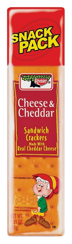 Keebler KCC12 Sandwich Cracker, Cheddar, Cheese, 1.8 oz