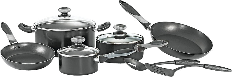 T-fal MIR-A797SA84M Cookware Set, Aluminum, Black, 10 -Piece