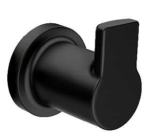 Moen RINZA Series Y1103BL Robe Hook, 1-Hook, Zinc, Matte, Wall Mounting