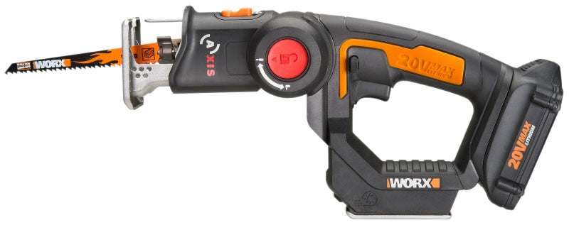 WORX WX550L Reciprocating and Jig Saw, Battery Included, 20 V, 1.5 Ah, 3/4 in L Stroke