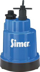 Simer Geyser 2300 Submersible Utility Pump, 1-Phase, 5.6 A, 115 V, 0.25 hp, 1-1/4 in Outlet, 1320 gph, Aluminum