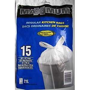 MAXIMUM 20227 Garbage Bag, Plastic/Virgin Hexene, White
