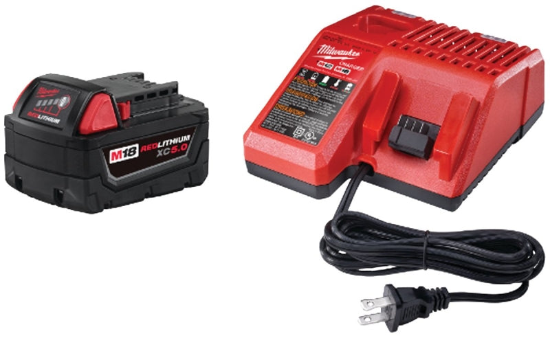 Milwaukee 48-59-1850 Battery Starter Kit, 18 V Battery, 5 Ah