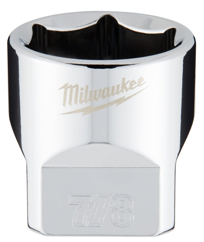 Milwaukee 45-34-9070 Socket, 7/8 in Socket, Standard Socket, 3.543 in OAL, 3/8 in Drive, 6 -Point, Chrome Vanadium Steel