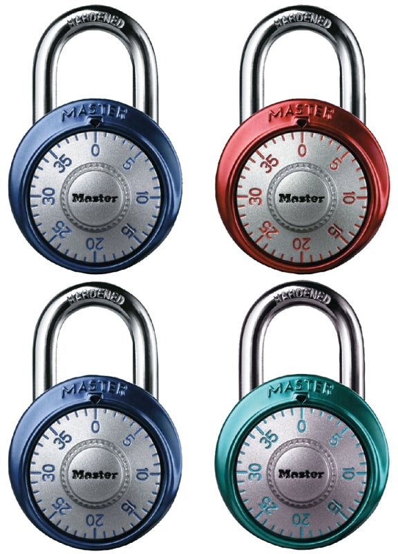 Master Lock 1561DAST Dial Padlock, 9/32 in Dia Shackle, 3/4 in H Shackle, Steel Shackle, Metal Body, Anodized