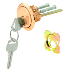 Prime-Line U 9965 Rim Deadbolt, Aluminum, Brass, Kwikset Keyway