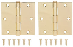 HINGE DR SQ 3.5X3.5IN BRT BRS