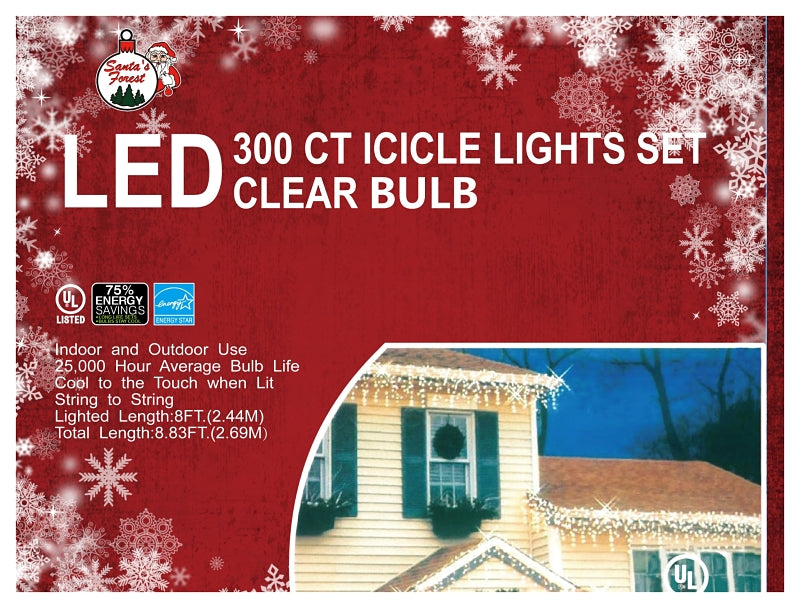 06308 ICICLE LIGHT SET LED WHT