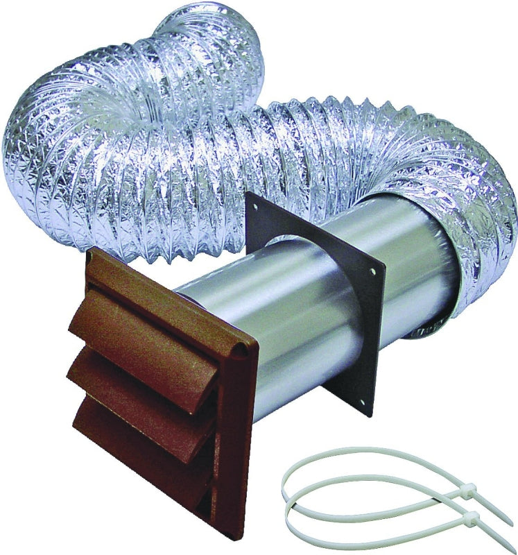 Lambro 1379B Wall Louvered Vent Kit, Plastic, Brown