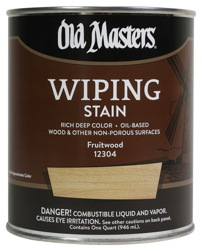 Old Masters 12304 Wiping Stain, Fruitwood, Liquid, 1 qt, Can