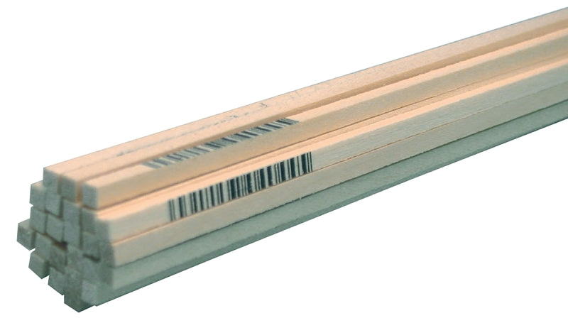 Midwest Products 4044 Wood Strip, 24 in L Nominal, 1/8 in W Nominal, 1/8 in Thick Nominal