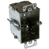 Raco 518/8518 Switch Box, 1-Gang, 5-Knockout, 1/2 in Knockout, Steel, Gray, Galvanized, Screw