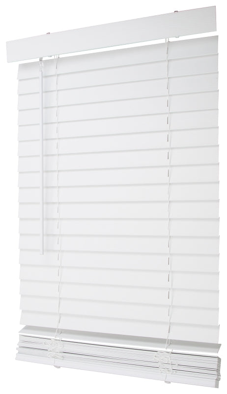 Simple Spaces FWMB-8 Blind, 64 in L, 23 in W, Faux Wood, White