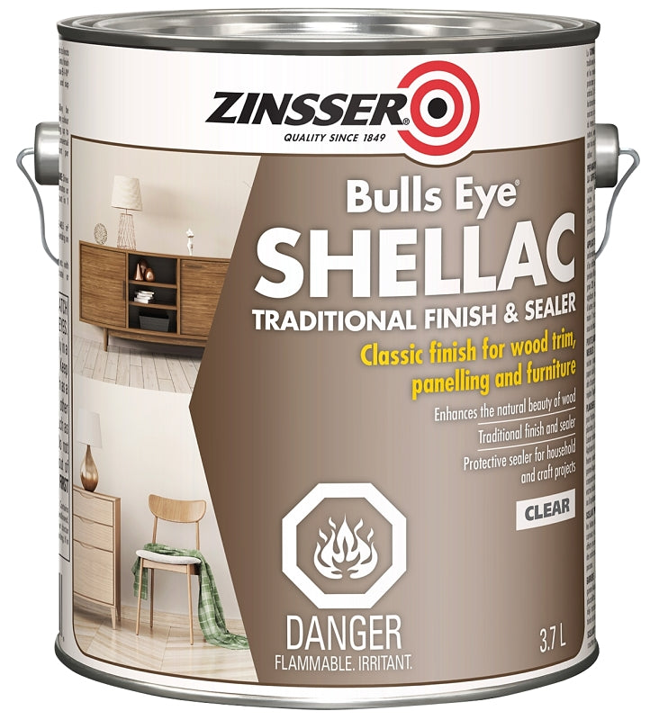 Zinsser Z00211 Shellac, Clear, Liquid, 3.7 L, Can