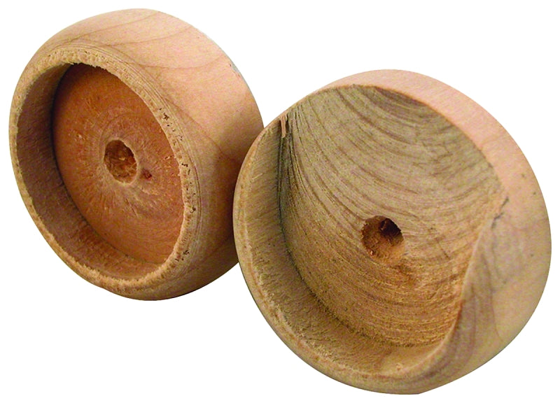 Prime-Line N 6794 Closet Pole Socket, Wood, Unfinished