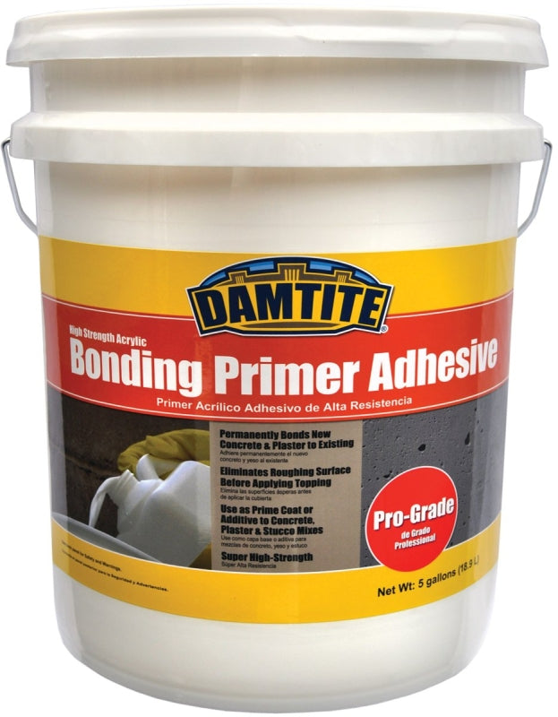 Damtite 05650 Primer Adhesive, Liquid, White, 5 gal Pail