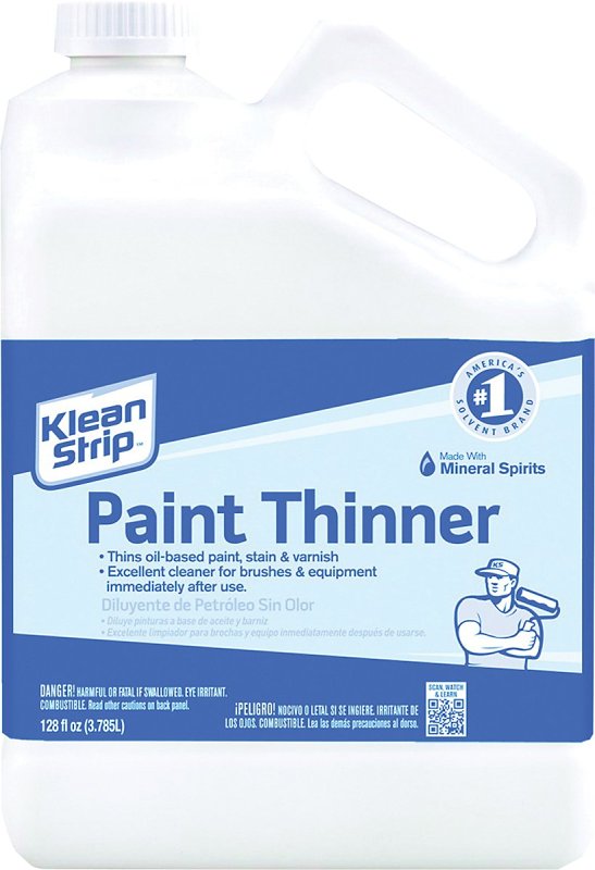 Klean Strip GKPT94400CB Paint Thinner, Water White, 1 gal, Can, Liquid, Aromatic Hydrocarbon