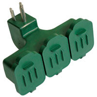 ADAPTOR 3 OUTLET OUTDOOR GRN