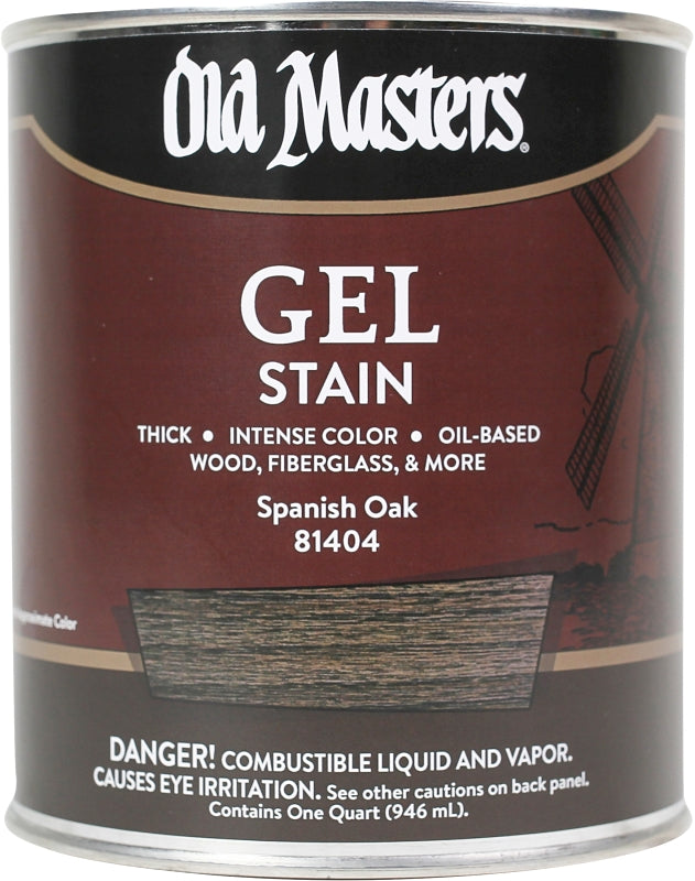 Old Masters 81404 Gel Stain, Spanish Oak, Liquid, 1 qt, Can