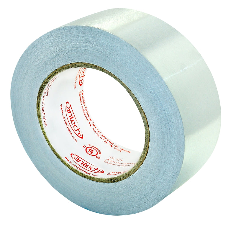 Cantech 9021 90214890 Foil Tape, 90 m L, 48 mm W, Aluminum Backing, Silver