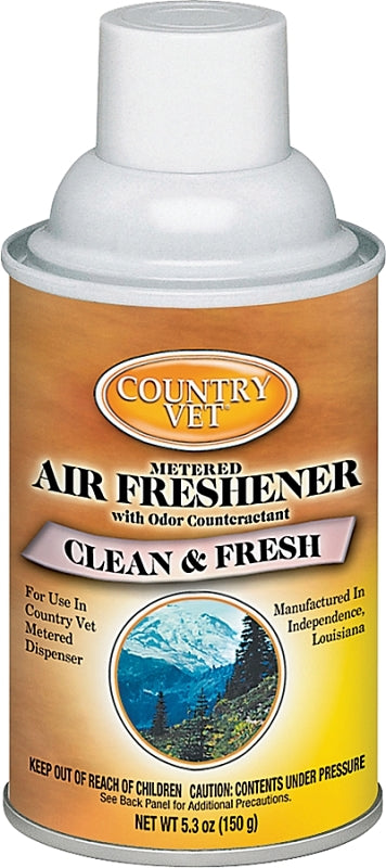Country Vet 332502CVCA Air Freshener, 5.3 oz Can, Clean and Fresh, 30 -Day Freshness