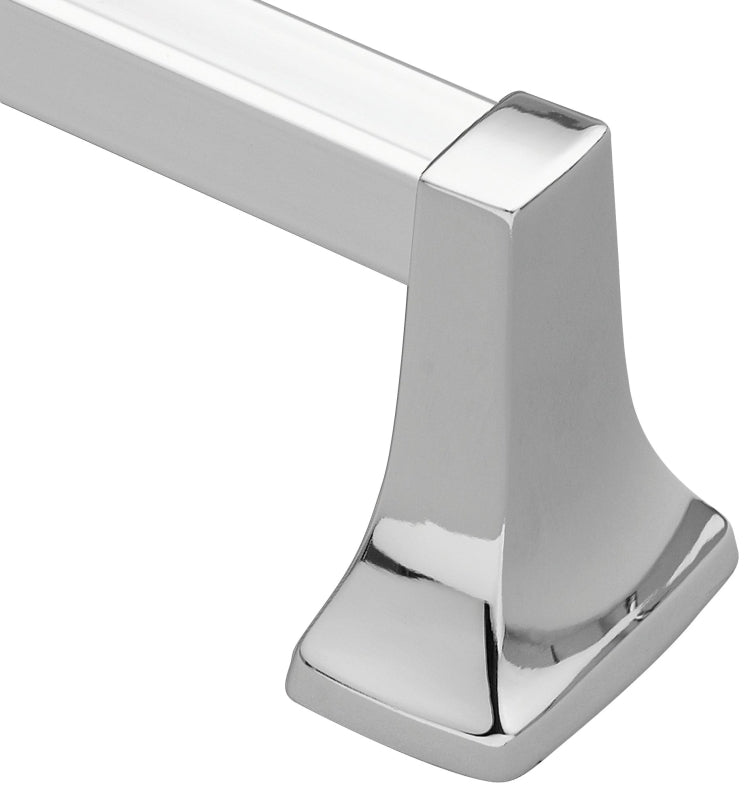 Moen 2218 Towel Bar, 19-3/4 in OAL, 2-3/8 in OAW, 18 in L Rod, Aluminum, Chrome, Surface