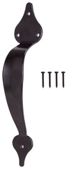 GATE PULL ORNAMT 10IN BLK STL
