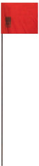Hy-Ko SF-21/RD Safety/Boundary Stake Flag, 21 in L, 1-1/2 in W, Red, Vinyl