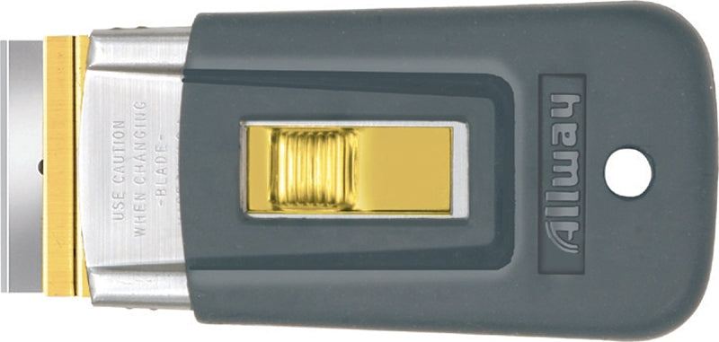 ALLWAY SGS Glass Scraper, 3/4 in W Blade, Steel Blade, Rubber Handle, Comfort Grip Handle