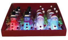 Hometown Holidays 21321 Christmas Ornament Assortment, Snowman and Santa, LED Bulb